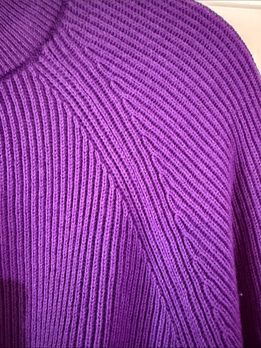 Sezane Purple Ribbed Button Cardigan - Picture 3 of 3